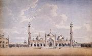 unknow artist View across the Courtyard of  the Jama Masjid in Delhi oil painting reproduction
